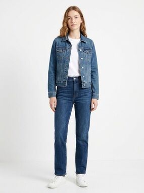 J.Crew Classic Medium Wash Blue Jean Denim Jacket Sz Small